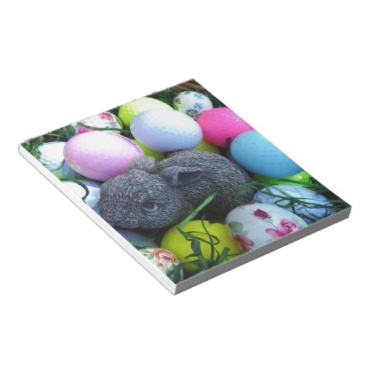 Paaseieren, konijnenGolfballen Notitieblok (Schuin)
