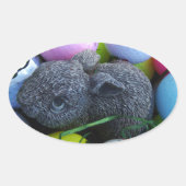 Paaseieren, konijnenGolfballen Ovale Sticker (Voorkant)
