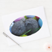 Paaseieren, konijnenGolfballen Ovale Sticker (Envelop)