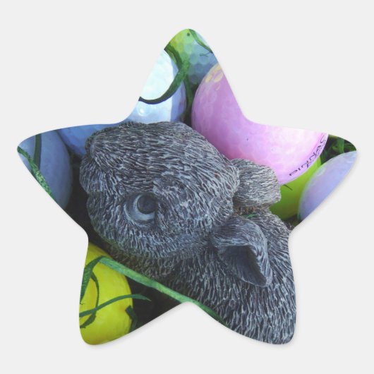 Paaseieren, konijnenGolfballen Ster Sticker (Voorkant)