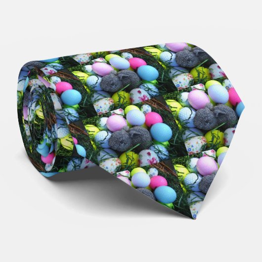 Paaseieren, konijnenGolfballen Stropdas (Opgerold)