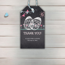 Paaseieren Krijtbord Tekening Baby shower Cadeaulabel