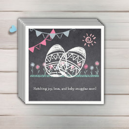 Paaseieren Krijtbord Tekening Baby shower Servet