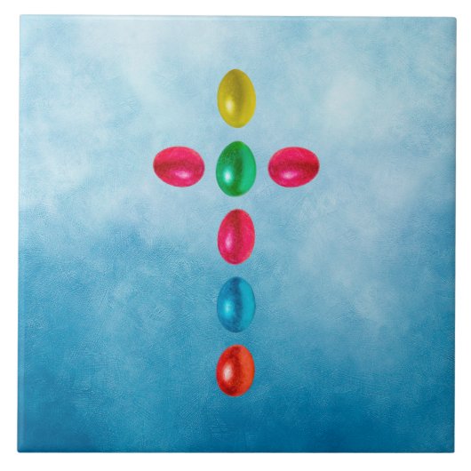 Paaseieren kruisen tegeltje (Voorkant)