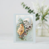  paaseieren, kuiken en Lily van de vallei Briefkaart (Staand voorkant)