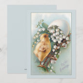  paaseieren, kuiken en Lily van de vallei Feestdagenkaart (Voorkant / Achterkant)