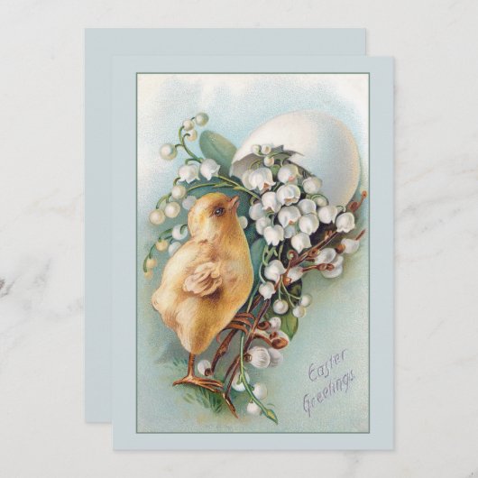  paaseieren, kuiken en Lily van de vallei Feestdagenkaart (Voorkant / Achterkant)