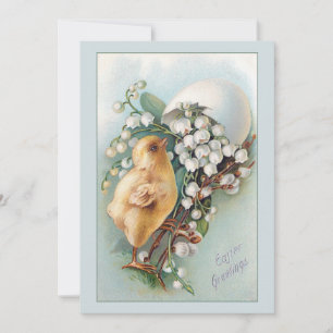 paaseieren, kuiken en Lily van de vallei Feestdagenkaart