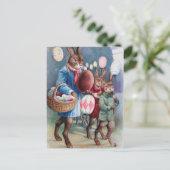 Paaseieren Lantaarns Bunny Parade Feestdagenkaart (Staand voorkant)