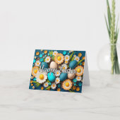 Paaseieren & Lente Bloemen Collage Feestdagen Kaart (Voorkant)