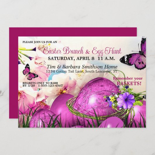 Paaseieren, lentekoolpaasbraam Eibots Hunt Kaart (Voorkant / Achterkant)