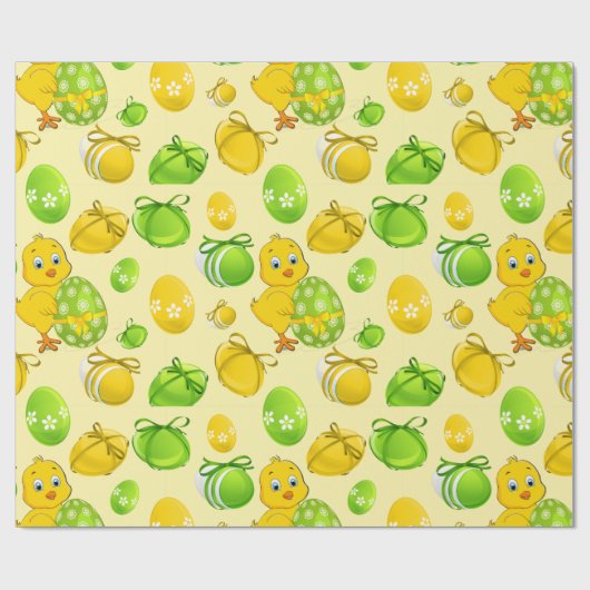 Paaseieren Little Chicken Pattern Cadeaupapier (Vlak)