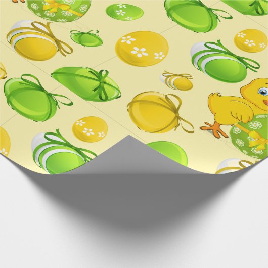 Paaseieren Little Chicken Pattern Cadeaupapier (Hoek)