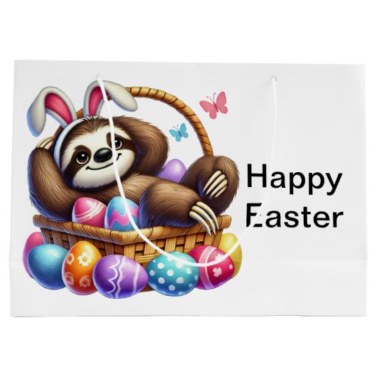 paaseieren luiaard groot cadeauzakje (Achterkant)