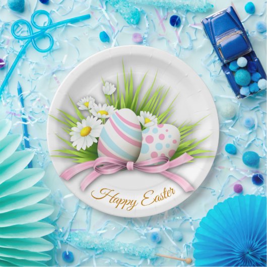 paaseieren, madeliefje papieren bordje (Feest)