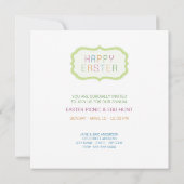 Paaseieren - mandje voor picnic-uitnodiging kaart (Achterkant)