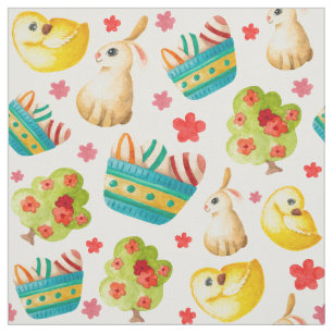 Paaseieren - mandkuikens Bunny Rabbits Pattern Stof