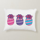 Paaseieren met bloemen en lint accent kussen (Achterkant)