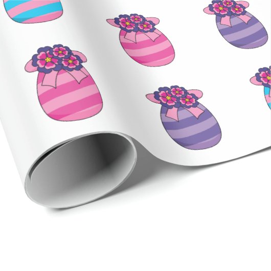 Paaseieren met bloemen en lint cadeaupapier (Rol Hoek)
