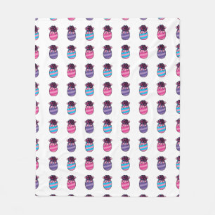 Paaseieren met bloemen en lint fleece deken