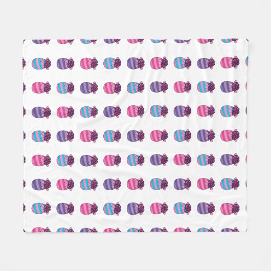 Paaseieren met bloemen en lint fleece deken (Voorkant (Horizontaal))