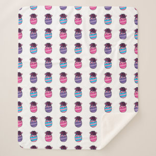 Paaseieren met bloemen en lint sherpa deken