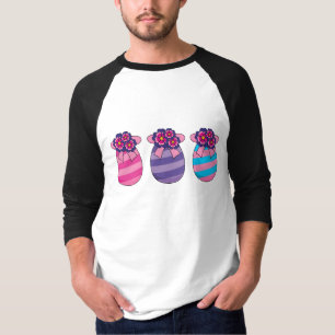 Paaseieren met bloemen en lint t-shirt