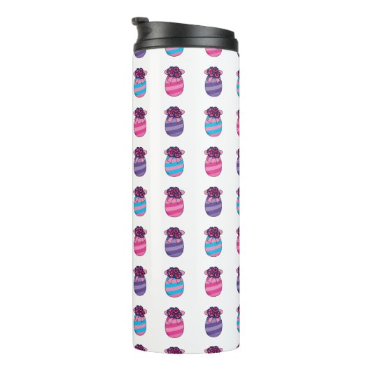 Paaseieren met bloemen en lint thermosbeker (Geroteerd rechts)