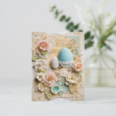 Paaseieren met bloemen feestdagenkaart (Staand voorkant)