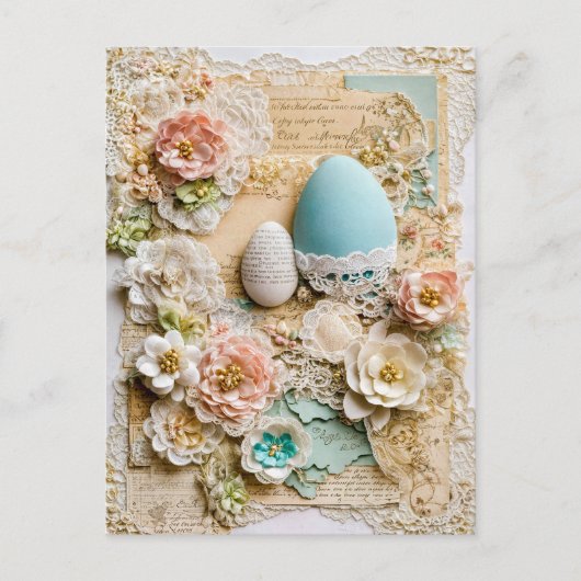 Paaseieren met bloemen feestdagenkaart (Voorkant)