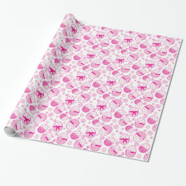 Paaseieren met bloemen lente roze wrap cadeaupapier