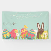 Paaseieren met chocolade Bunny binnenshuis decorte Spandoek (Horizontaal)