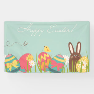 Paaseieren met chocolade Bunny binnenshuis decorte Spandoek