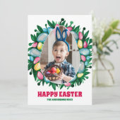 Paaseieren met foto-vakantiekaart feestdagenkaart (Staand voorkant)