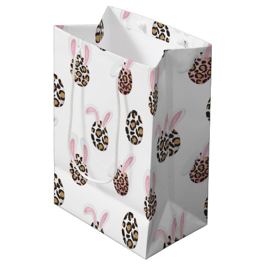 Paaseieren met gemiddeld cadeau medium cadeauzakje (Voorkant Gekanteld)