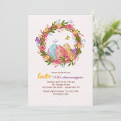 Paaseieren met grote uitnodiging (Staand voorkant)