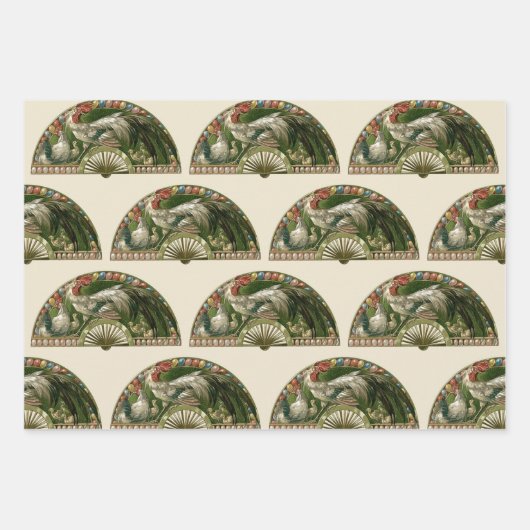 Paaseieren met kippen,  art nouveau inpakpapier vel (Voorkant)