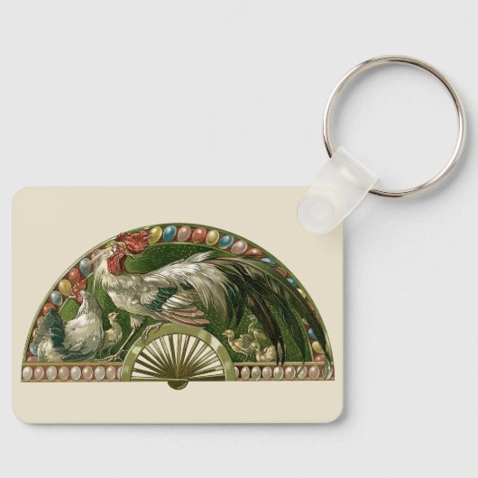 Paaseieren met kippen,  art nouveau sleutelhanger (Voorkant)