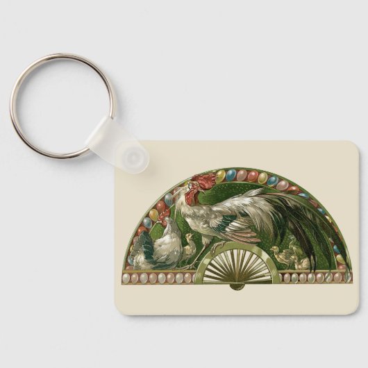 Paaseieren met kippen,  art nouveau sleutelhanger (Achterkant)