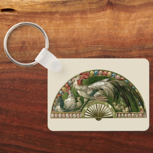 Paaseieren met kippen,  art nouveau sleutelhanger (Achterkant)