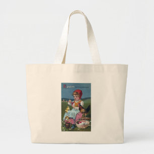 paaseieren met kippen grote tote bag
