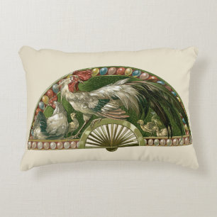 Paaseieren met kippen, vintage art nouveau accent kussen