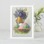  paaseieren met Violet Feestdagenkaart (Staand voorkant)