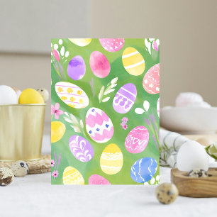 Paaseieren   Mooie Pastel Waterverf Kaart