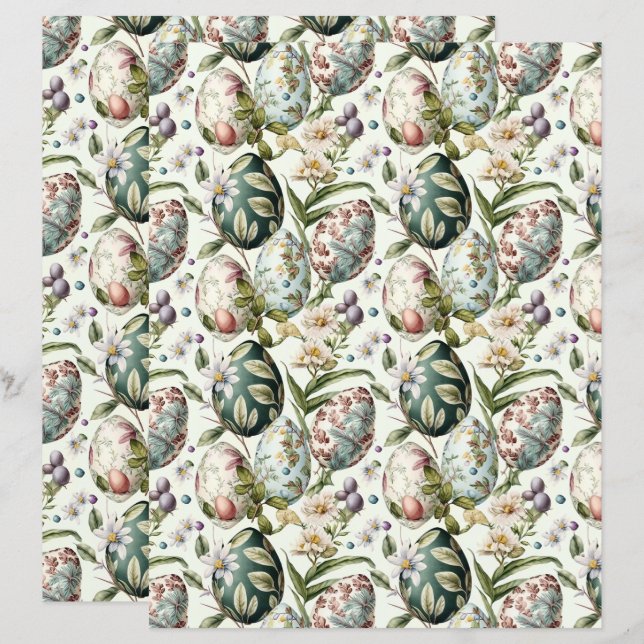 Paaseieren  nostalgisch patroon (Voorkant / Achterkant)