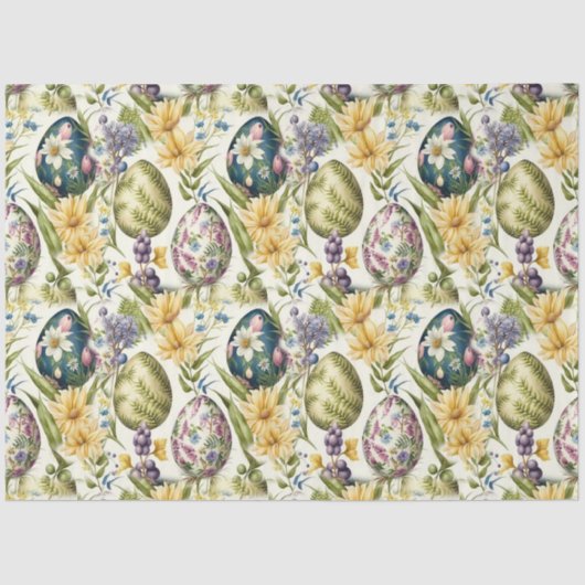 Paaseieren  nostalgisch patroon nr. 15 tissuepapier (Voorkant)