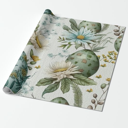 Paaseieren nostalgisch patroon nr. 2 cadeaupapier (Uitgerold)