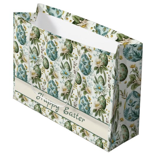 Paaseieren  nostalgisch patroon nr. 2 groot cadeauzakje (Voorkant Gekanteld)