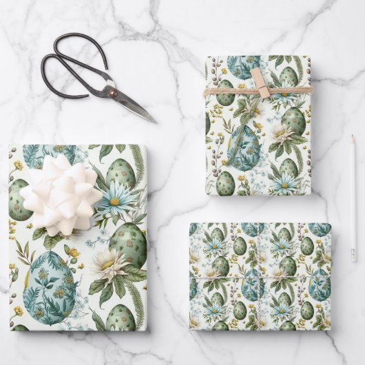 Paaseieren  nostalgisch patroon nr. 2 inpakpapier vel (Voorkant)