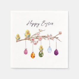 Paaseieren op bloeiende tak Happy Easter Servet